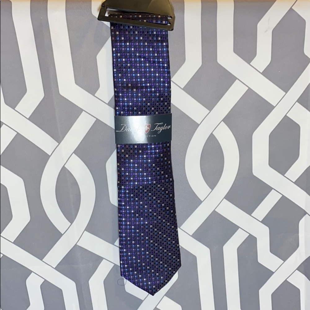 David Taylor Purple Patterned Tie